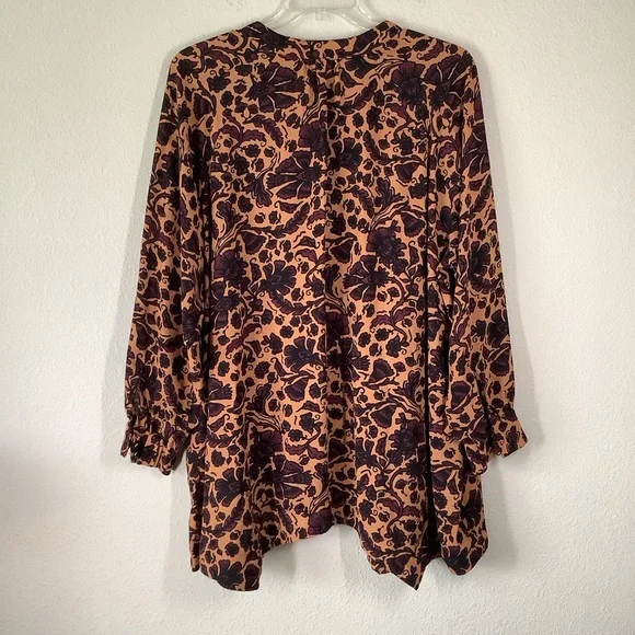 MELISSA MCCARTHY Floral Tunic Blouse 2X Asymmetric Hem Work Office Spring Boho - Picture 14 of 15
